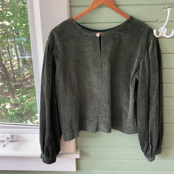 Shelter Corduroy Gloria Top, Green XL - Picture 3 of 7